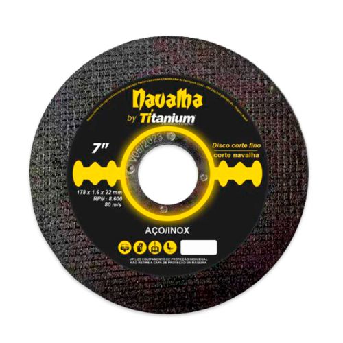 DISCO CORTE INOX 7" 178X1,60X22,20MM - TITANIUM